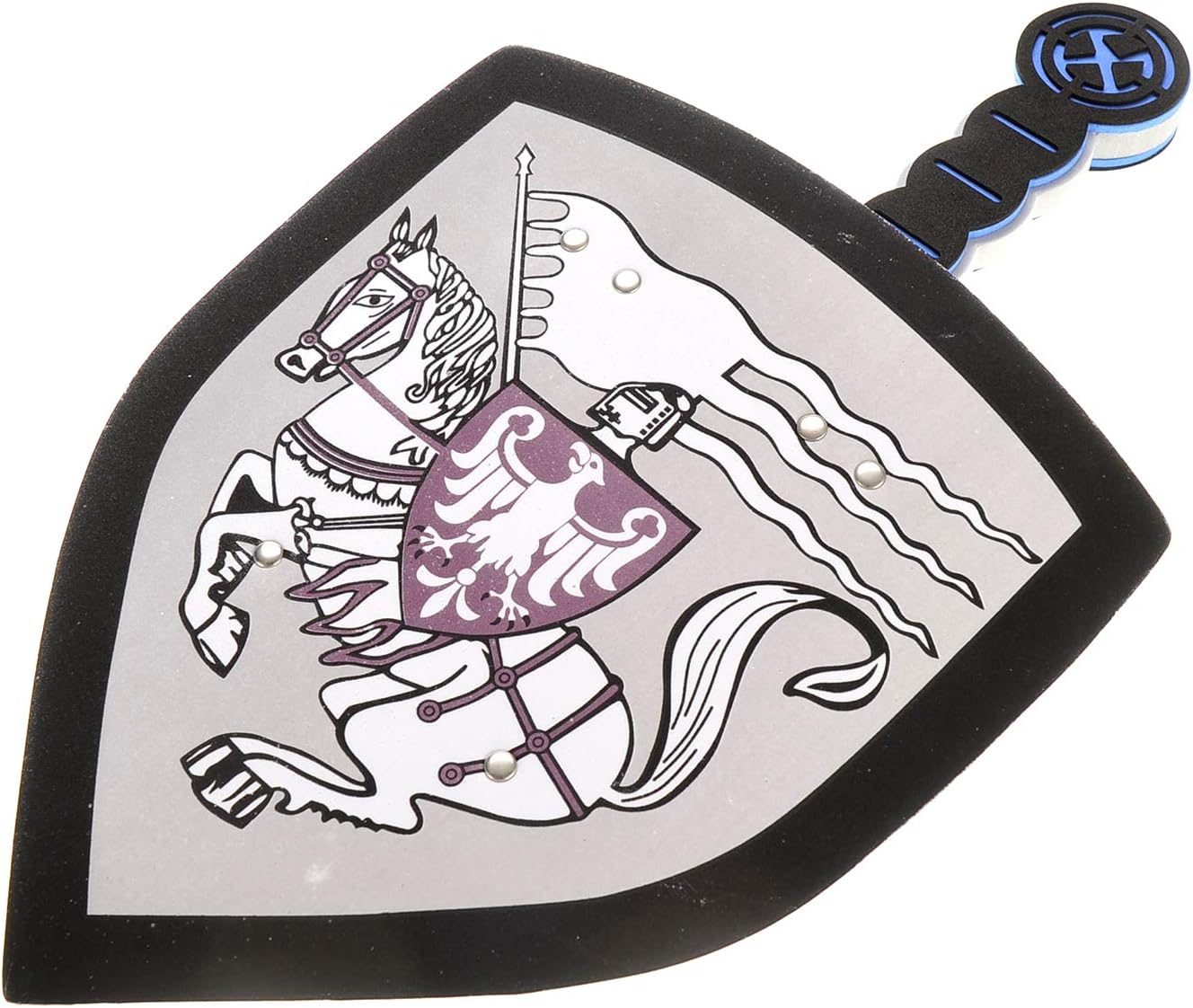 Sword and Shield Play Set | Unique Design | Foam Weapons | Kids Play Knights | White Eagle & Golden Lion Shield