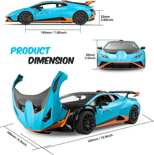 PowerTRC Official Licensed RC Lamborghini Car R/C 1/14 Lamborghini Huracan STO Model Car 2.4 GHZ Blue Lamborghini Toy Car Remote Control Car for Boys 8-12 Hobby RC Cars
