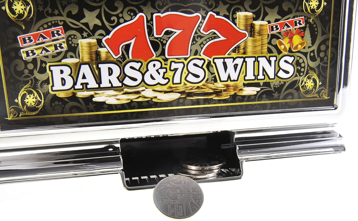 Jumbo Slot Machine Coin Bank | Casino Toy Slots Piggy Bank | Flashing Lights and Jackpot Sounds