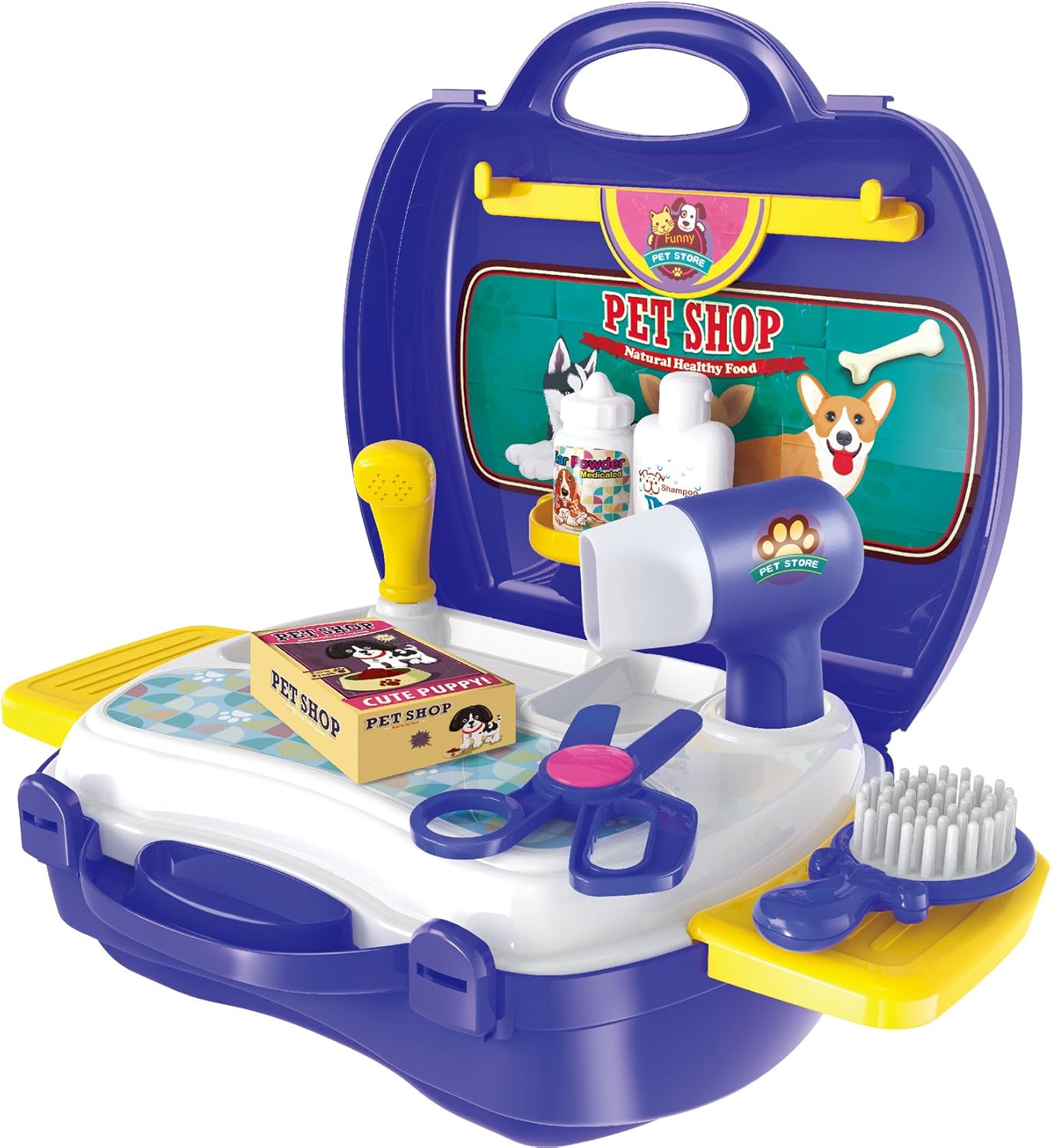 Little Pet Pony Doll Playset, Hair Styling Pony Toy with Travel Case and Accessories, Pretend Play Beauty Toys for Boys and Girls Ages 3 4 5 6 7, Interactive Fun Pont Doll Gift Set