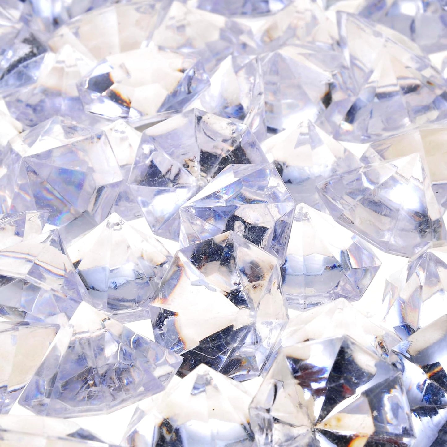 2 Pounds of 25 Carat Clear Acrylic Diamonds for Wedding Decoration, Parties, and Table Decoration