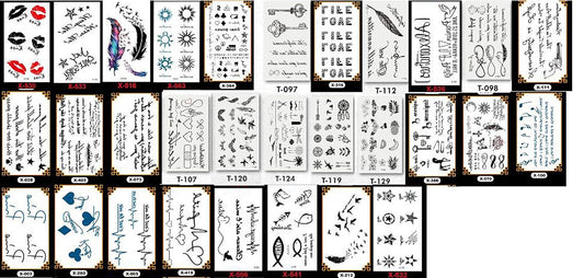 PowerTRC 30 Sheets Temporary Tattoo for Men and Women, Hundreds of Variety Tattoo Designs, Realistic Waterproof Fake Tattoos Stickers For Kids and Adults