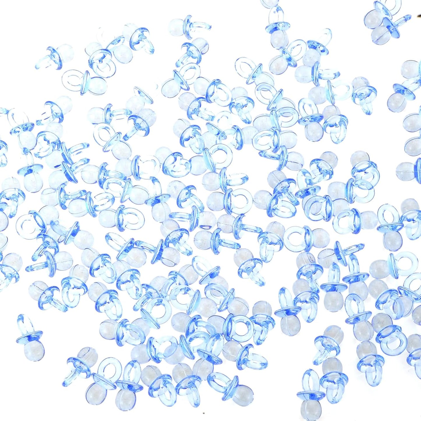 144 Pcs Mini Acrylic Blue Pacifiers for Baby Shower Games, 0.86 Inch Bulk Baby Shower Decoration Chupones para Gender Reveal Table Decorations Party Favors