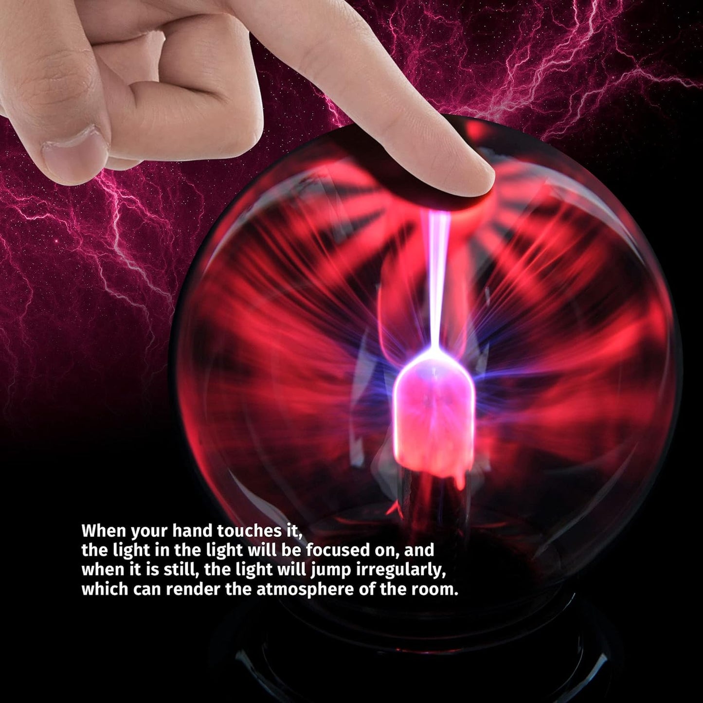 Plasma Ball Lightning Sphere | Battery & USB Powered | Nebula, Thunder Lightning for Parties,Science Decorations, Prop, Sensitive Lighting, Kids, Bedroom, Home and Gifts | Desktop Decoration