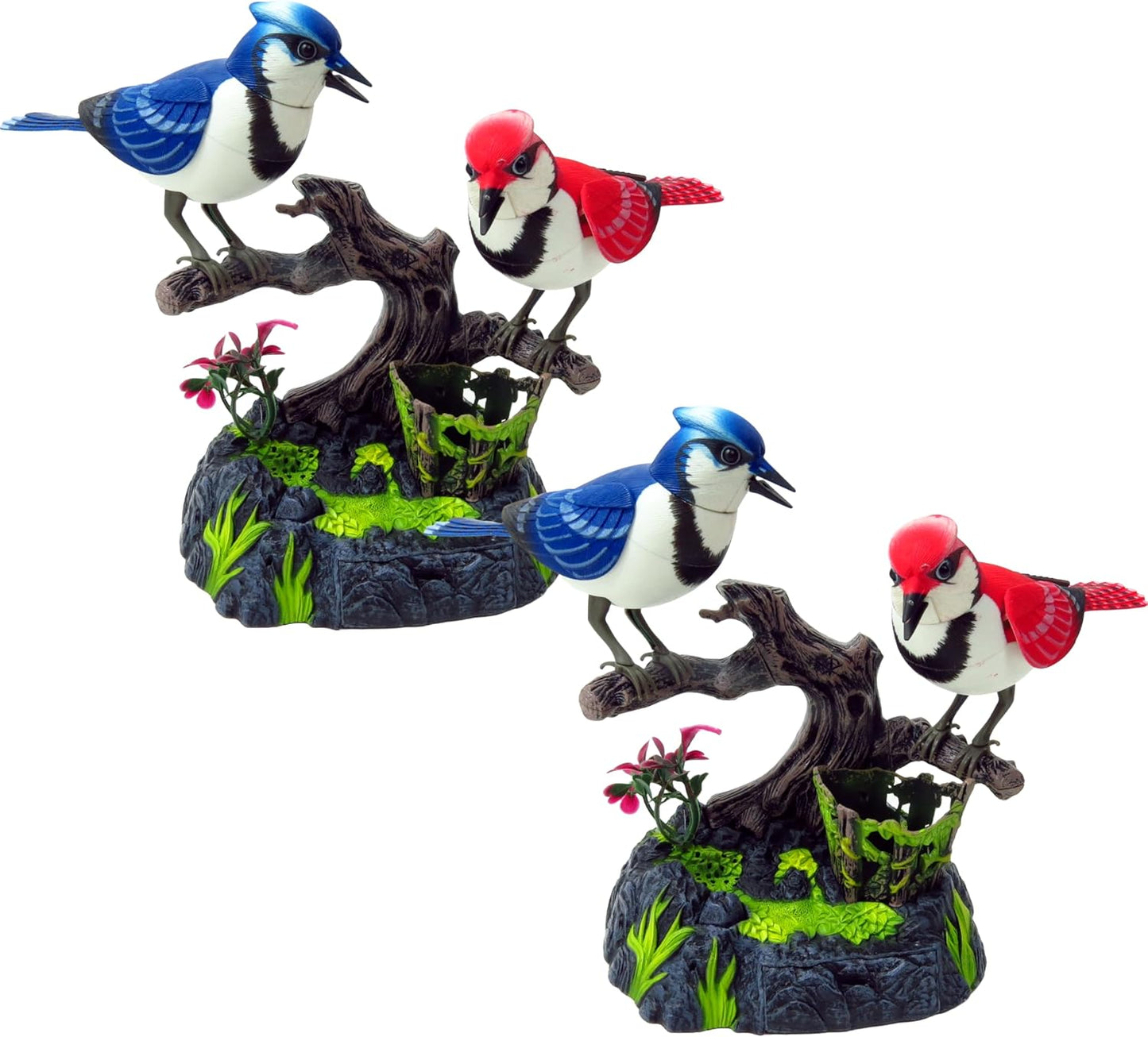 Baltimore Blue Jay Set | Realistic Birds | Toy Bird Pets | Sound Activated | for Enchanting Indoor Ambiance