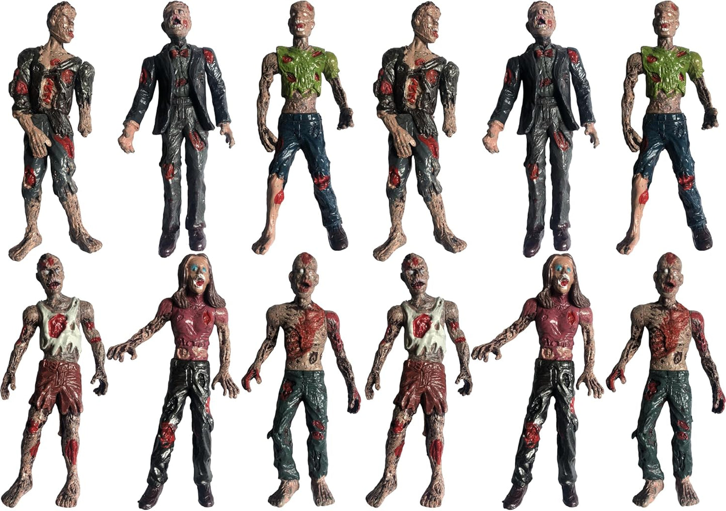 Toy Zombie Action Figures with Movable and Detachable Joints | Mini Zombie Figurines | Great for Presents, Decoration, and Party Favors | Pack of 6, 4 Inches Tall Zombies