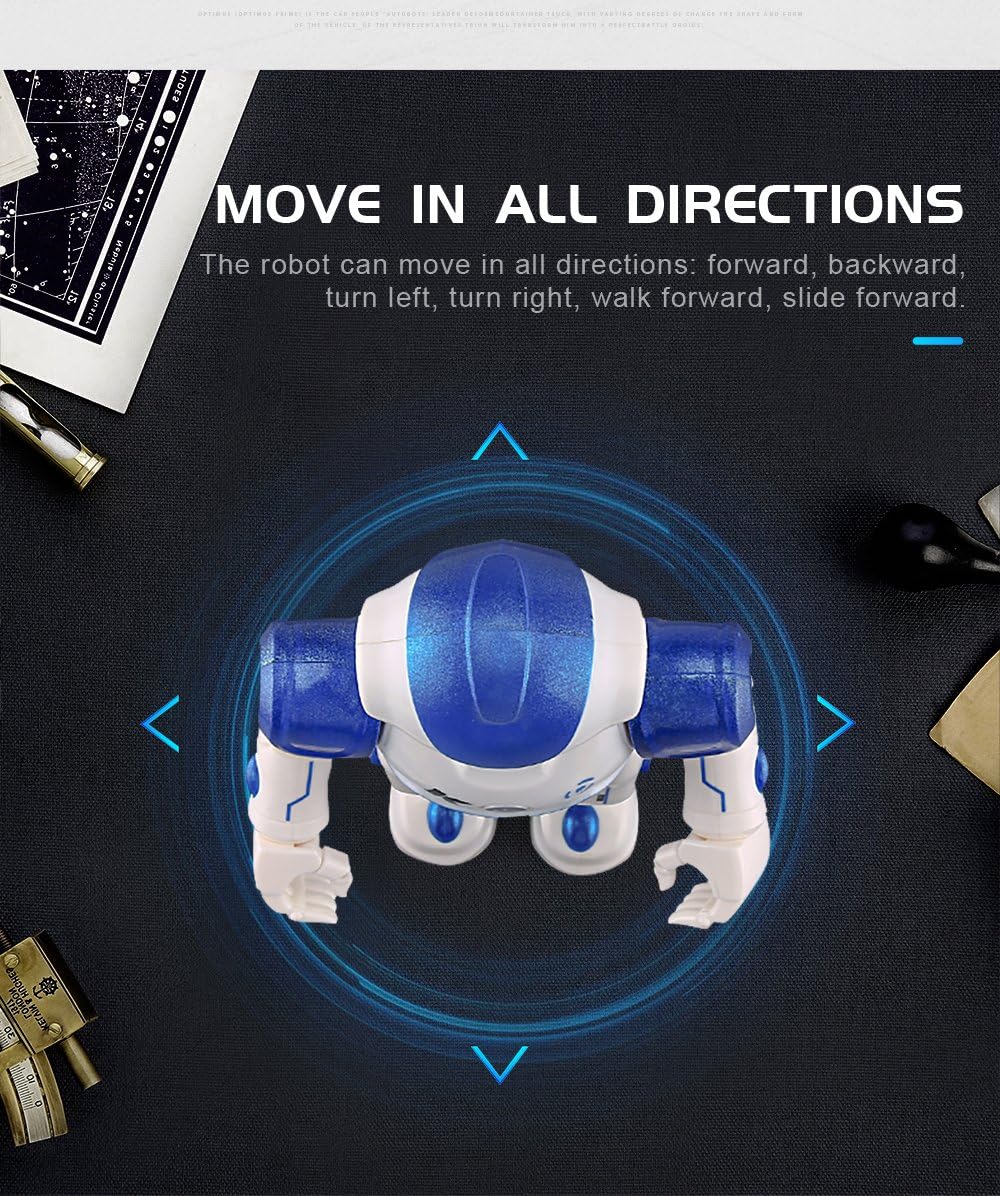 Robot Toys for Kids 2-4, Robot Remote Control for Kids Interactive Rechargeable Smart Dancing Educational Programmable Gesture Sensing Toddler RC Robot Boy Toy (Blue)