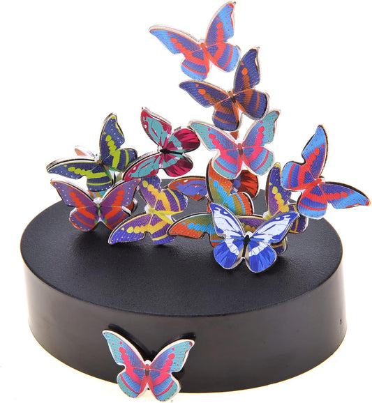 Magnetic Desktop Sculpture (Butterflies) | Mini Magnetic Art Decoration for Desktop | Fun Stress Relief Office Gift