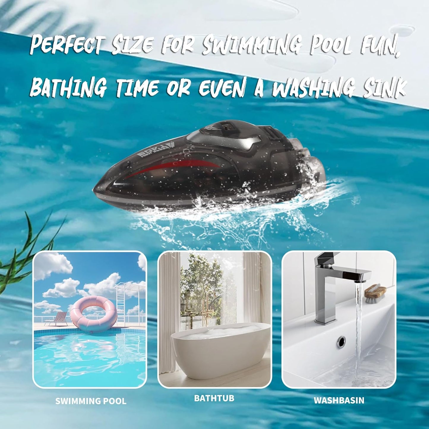 Mini Remote Control Boat RC Boat 360 Rotating 2.4 G Build in Rechargeable Battery Lake Swimming Pools Bathtubs Stunt Remote Control Boats