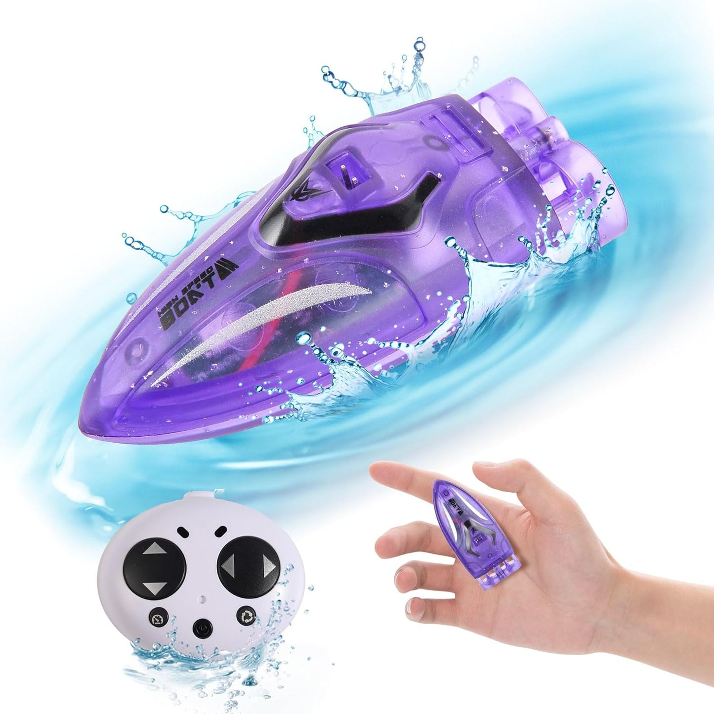 Mini Remote Control Boat RC Boat 360 Rotating 2.4 G Build in Rechargeable Battery Lake Swimming Pools Bathtubs Stunt Remote Control Boats