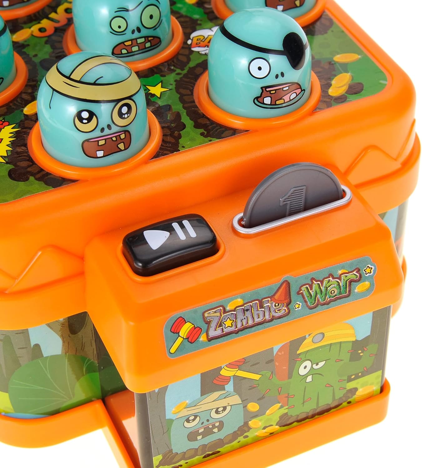 PowerTRC Arcade Pounding Mini Game for Kids | Fun Interactive Hammering and Pounding Toy | Cartoon Zombie Theme Game (2 Sets)