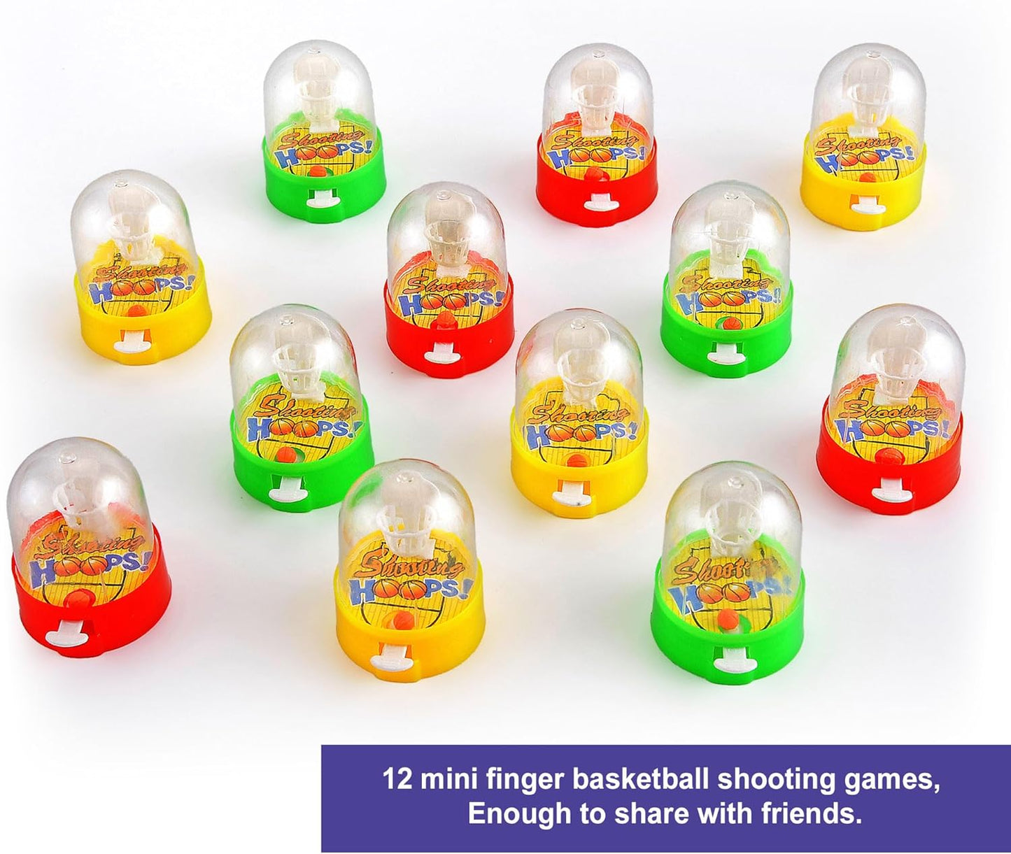12 Pcs Mini Basketball Shooting Games Toys, Finger Handheld Basketball Desktop Fidget Game, Bag Fillers, Bulk Toys, Party Favors Decorations Birthday Carnival Prizes for Kids, Adults