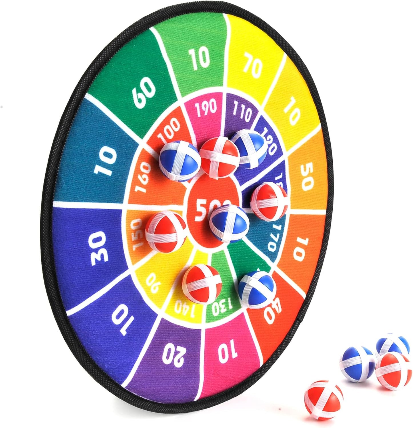 Dart 14" Padded (Reduce Pounding Noices) Board Game for Kids with 12 Sticky Balls | Outdoor and Indoor Play Activity | Great for Birthday Gifts