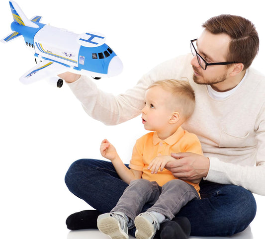 Toy Planes for Toddlers, Transport Cargo Airplane Toy Play Set with Cars, Air Plane Toys for Toddlers, Aeroplane Toys for Kids 3-5, Large Toy Cargo Plane for Boys
