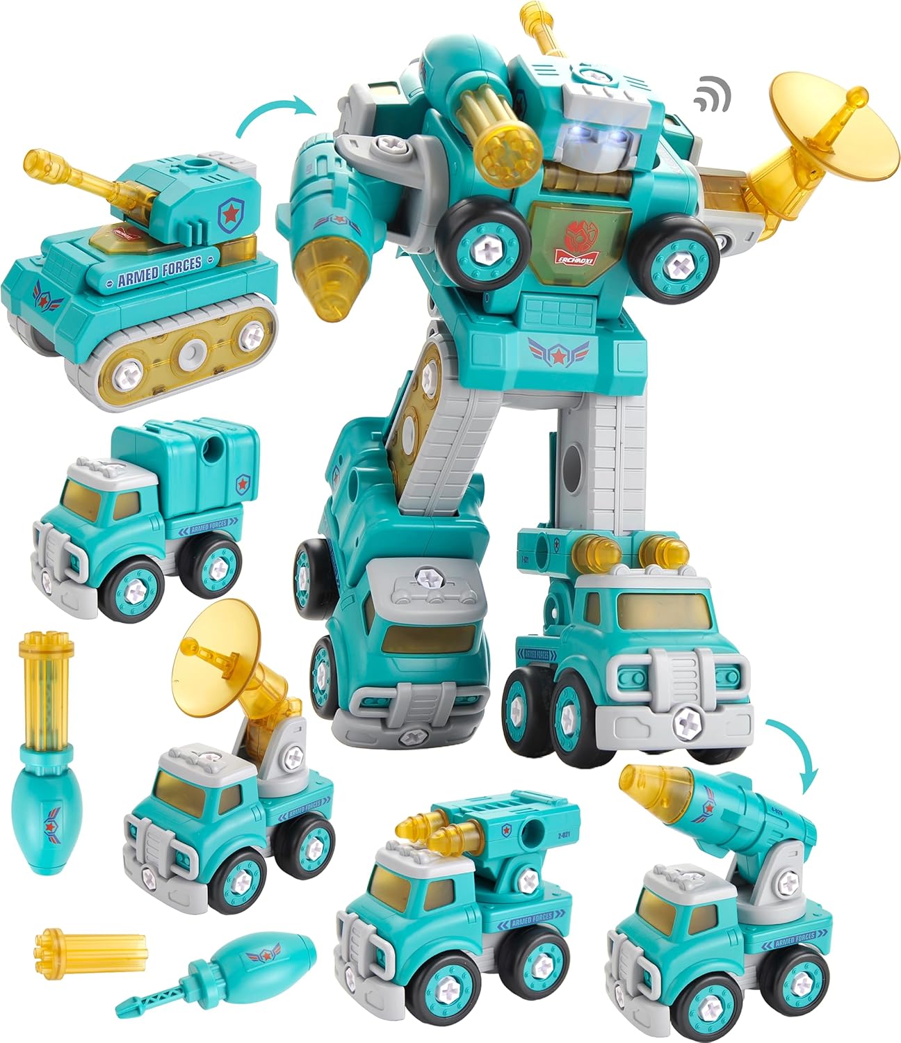 5-in-1 STEM Robot Toy – Take Apart Building Set for 5+ Year Old Boys & Girls | Best Robot Construction Toy with Lights & Sounds | Educational Gifts for Kids Ages 3-8