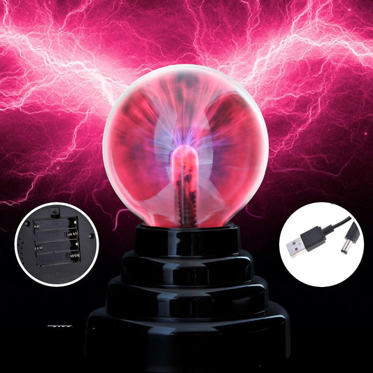 Plasma Ball Lightning Sphere | Battery & USB Powered | Nebula, Thunder Lightning for Parties,Science Decorations, Prop, Sensitive Lighting, Kids, Bedroom, Home and Gifts | Desktop Decoration