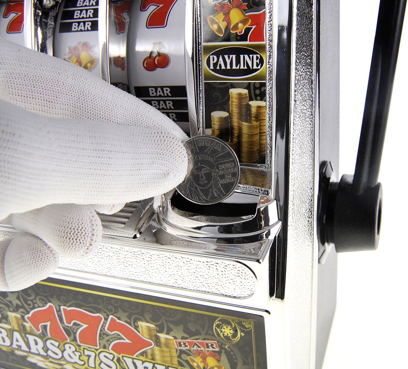 Jumbo Slot Machine Coin Bank | Casino Toy Slots Piggy Bank | Flashing Lights and Jackpot Sounds