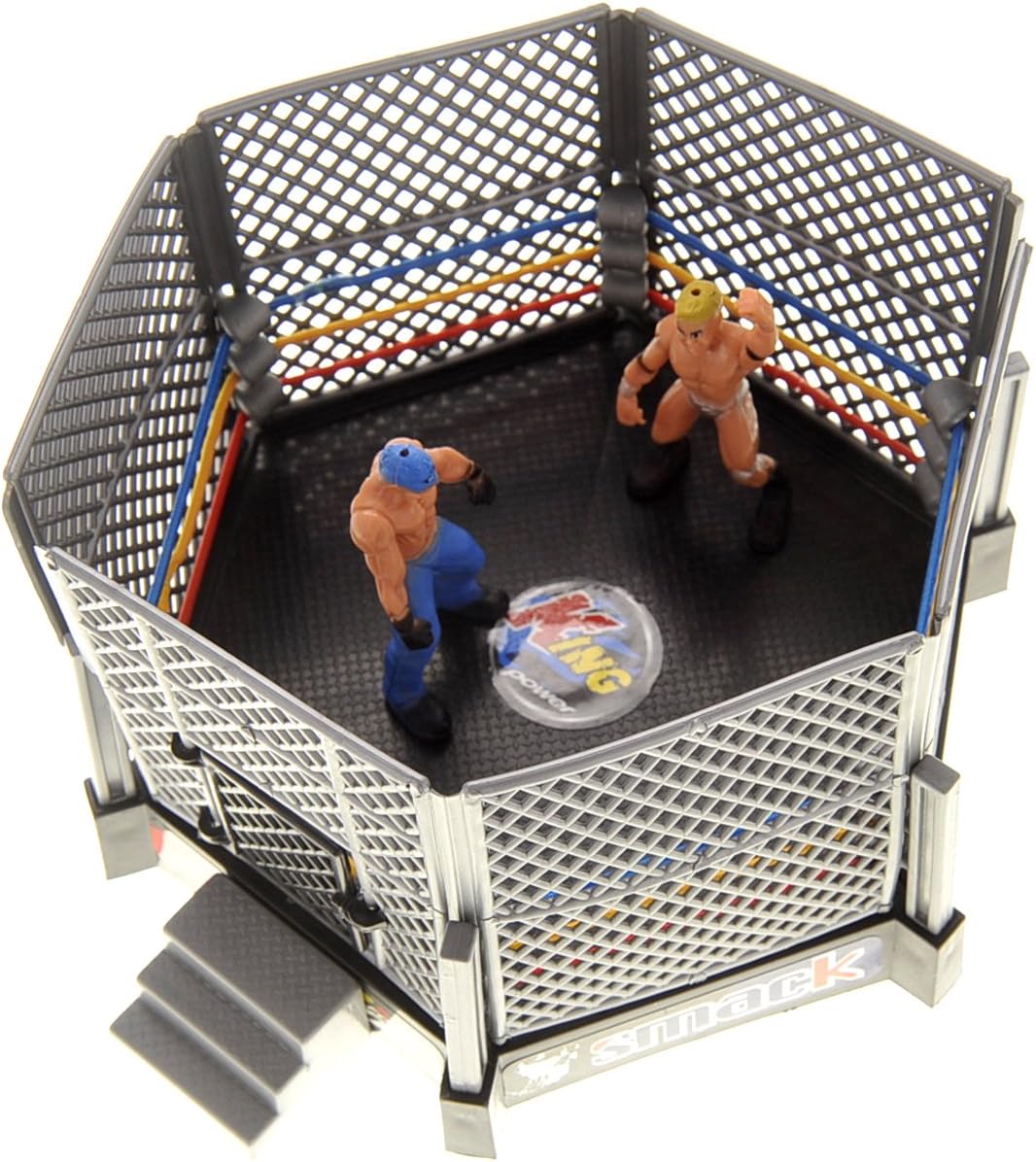 32 Pcs Wrestling Toys for Kids, Wrestler Play Set with 2 Wrestle Rings Style, 12 Super Wrestlers, Many Realistic Accessories, Toy Figures Cake Topper Birthday Party Decoration Play Set Gift