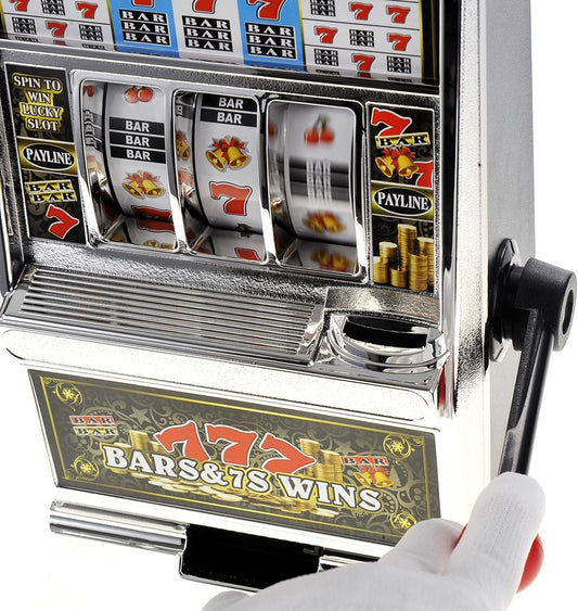 Jumbo Slot Machine Coin Bank | Casino Toy Slots Piggy Bank | Flashing Lights and Jackpot Sounds