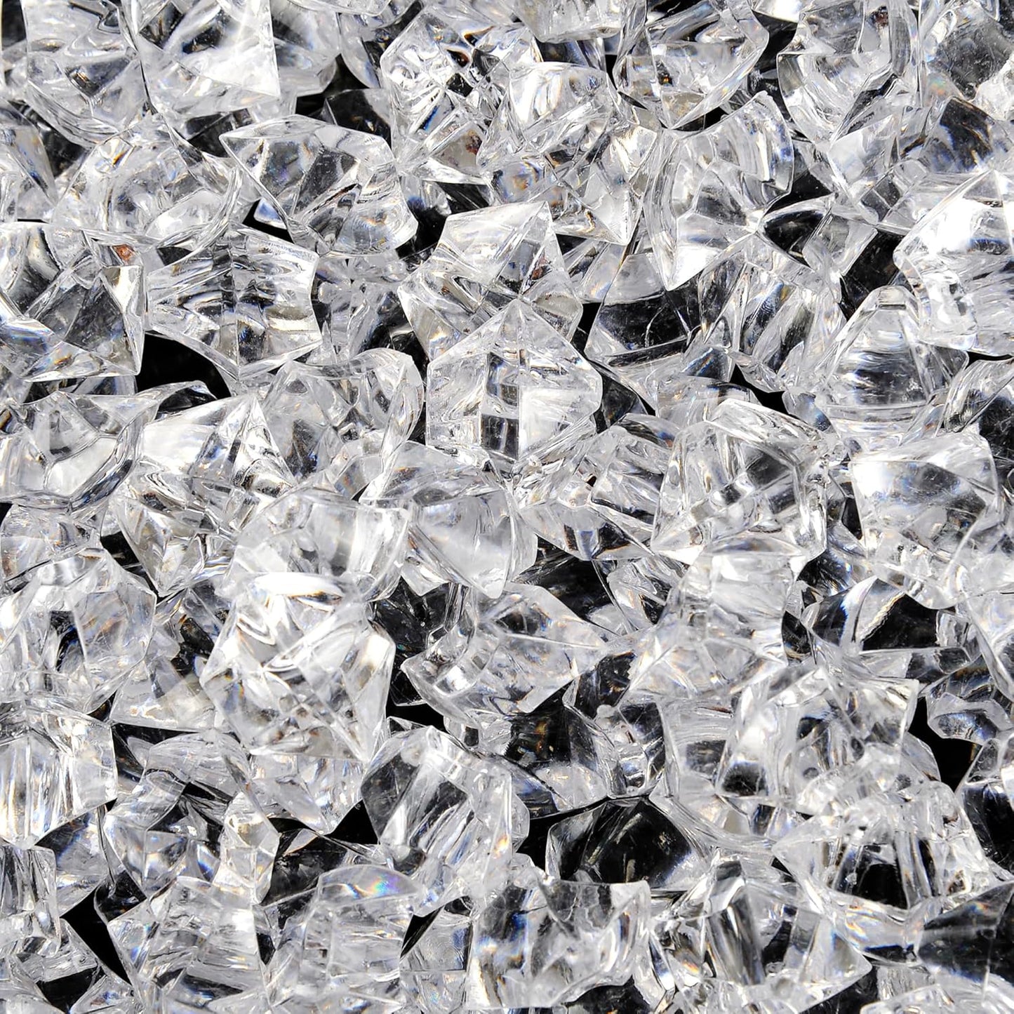 1 inches Fake Ice Cubes Stones, 530 Pcs 3 lb Vase Fillers for Centerpieces Table Decorations for Party Winter Decorative Rocks Home Decor Wedding Food Display