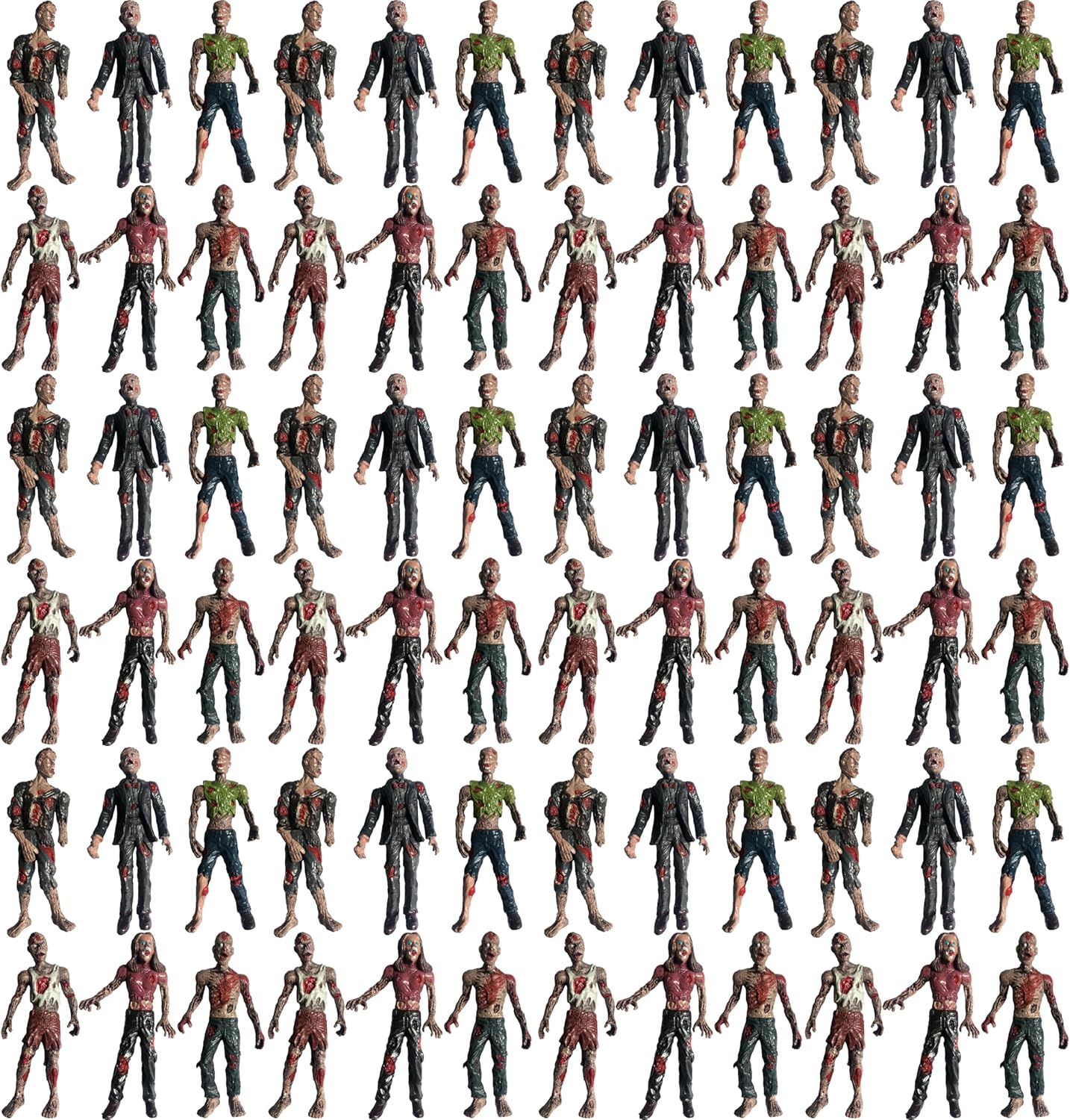 Toy Zombie Action Figures with Movable and Detachable Joints | Mini Zombie Figurines | Great for Presents, Decoration, and Party Favors | Pack of 6, 4 Inches Tall Zombies