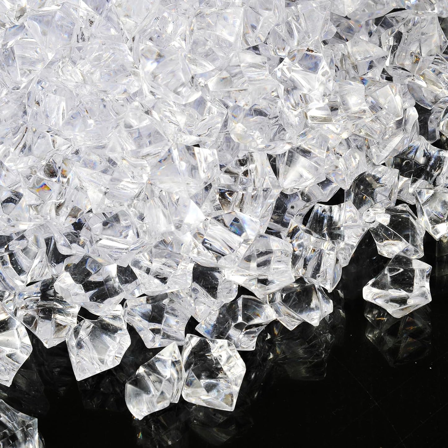 1 inches Fake Ice Cubes Stones, 530 Pcs 3 lb Vase Fillers for Centerpieces Table Decorations for Party Winter Decorative Rocks Home Decor Wedding Food Display