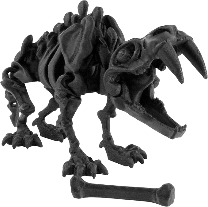 PowerTRC 3D Printed Skeleton Ankylosaurus – Prehistoric Collectible Articulating Dinosaur 3D Figurine Desk Decoration for Teens and Adults, Made in USA