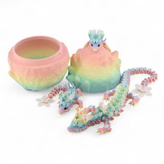 PowerTRC 3D Printed Rainbow Blossom Dragon, 3D Printed Dragon