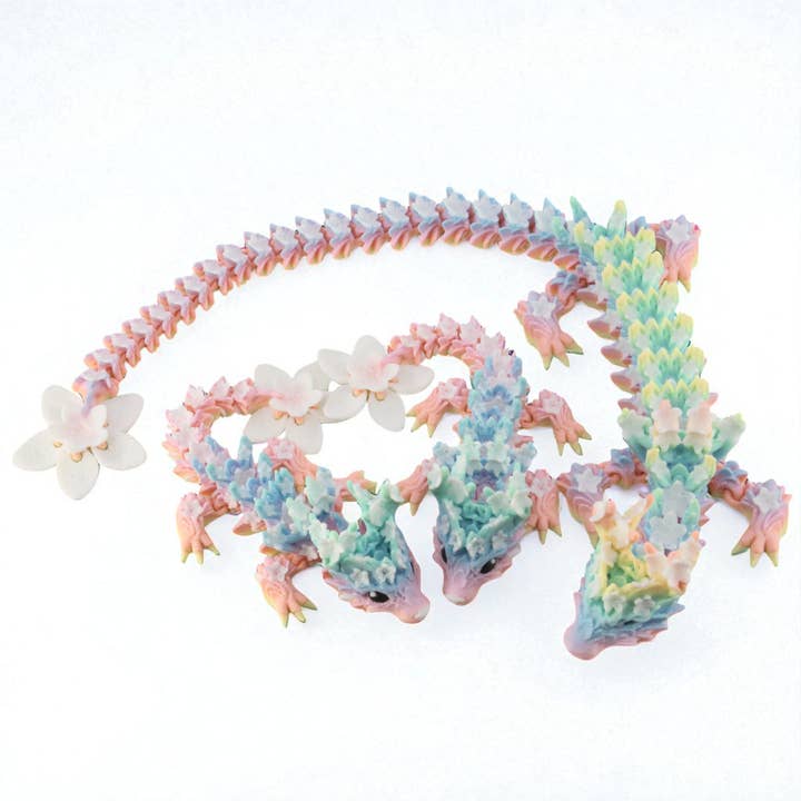 PowerTRC 3D Printed Rainbow Blossom Dragon, 3D Printed Dragon