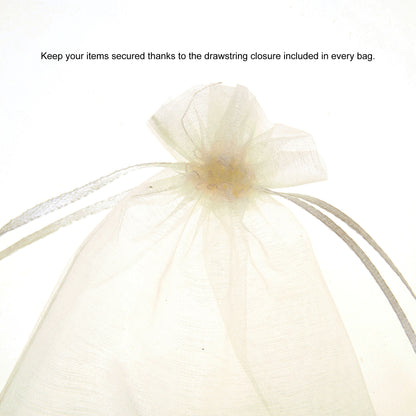 100 Pack 4x6 Inch Mini Sheer Drawstring Transparent Bag
