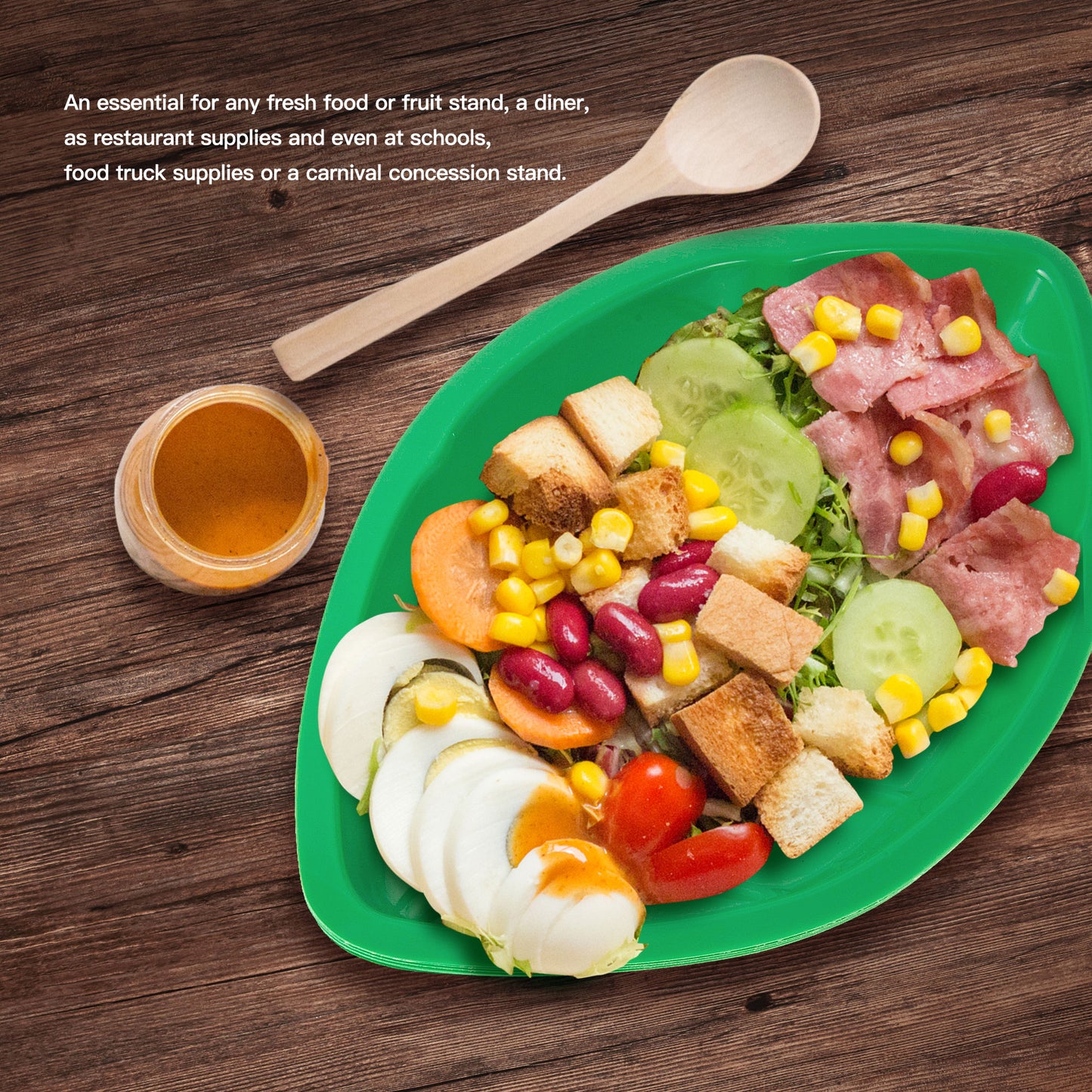 Palm Leaf Hawaii Style Food Reusable Snack Tray 12/Pk