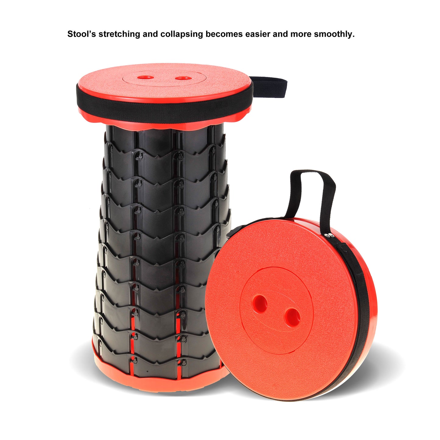 Retractable, Lightweight, Compact Folding Stool (Red)