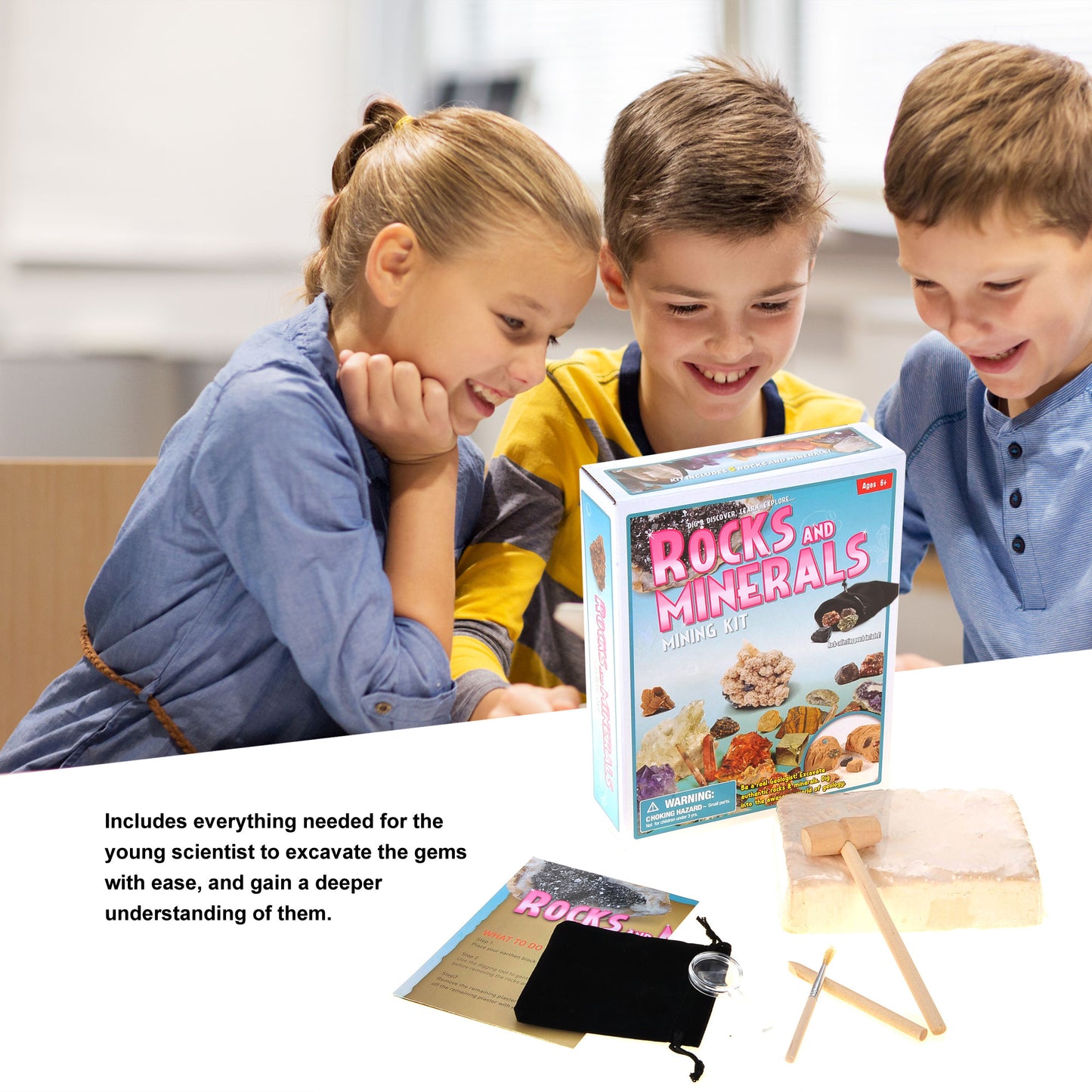 Gem Digging Kit, Rocks, Minerals Escavation Toys