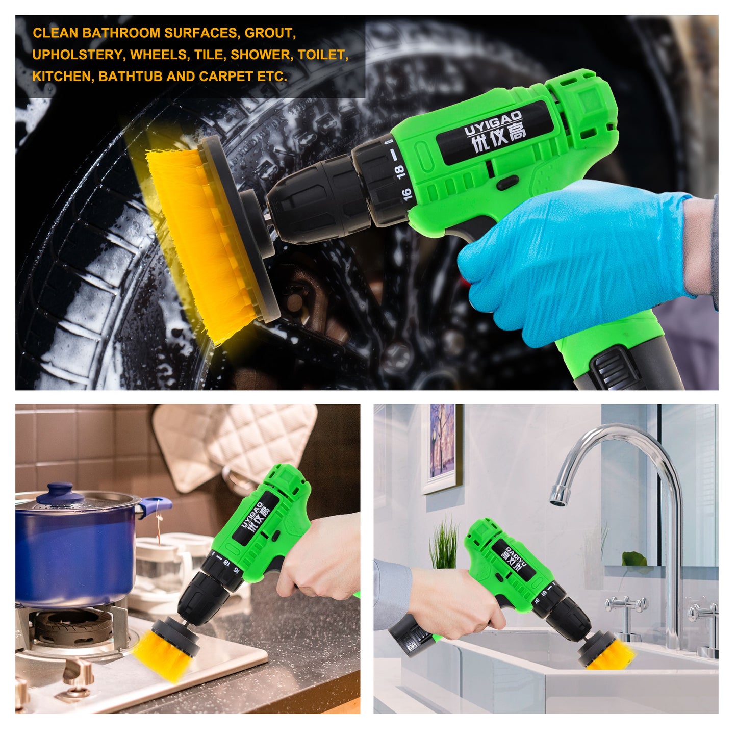 Drill Brush Attachment Set (Brush Cleaning Kit Only)