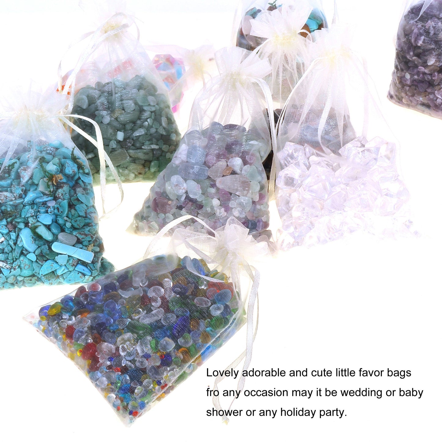 100 Pack 4x6 Inch Mini Sheer Drawstring Transparent Bag