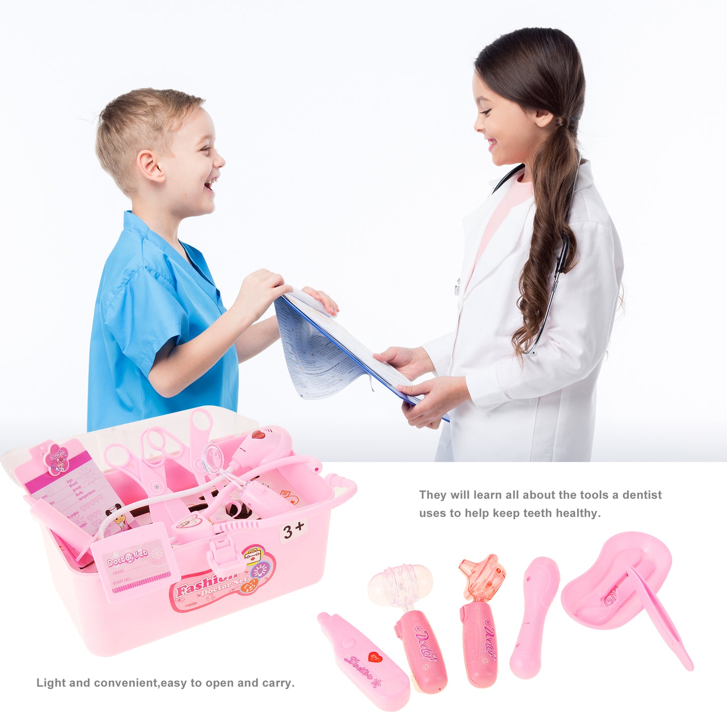 Doctor Nurse Medical Kit Playset (Pink)