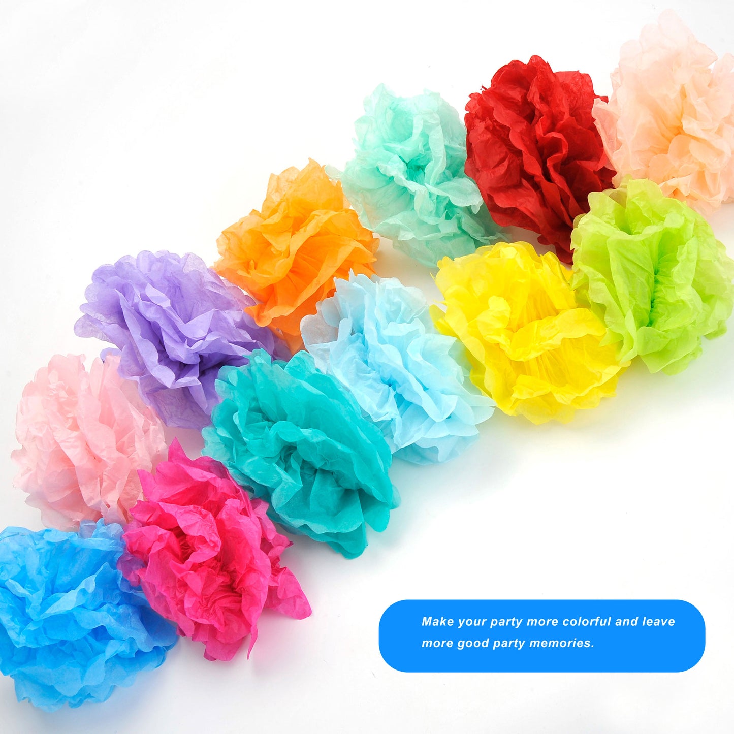 Birthday Party Paper Decorations, 15 Pieces (Rainbow Color)
