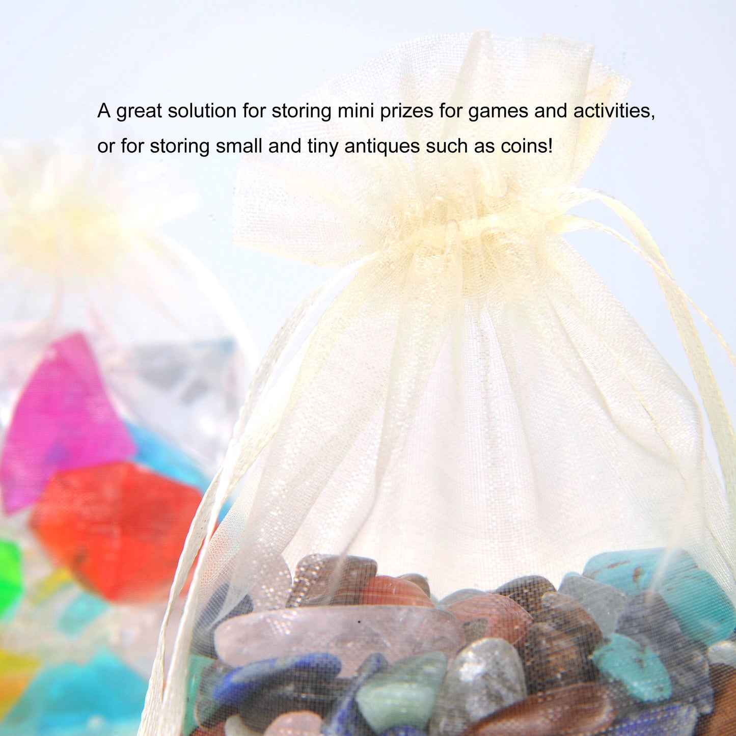 100 Pack 4x6 Inch Mini Sheer Drawstring Transparent Bag