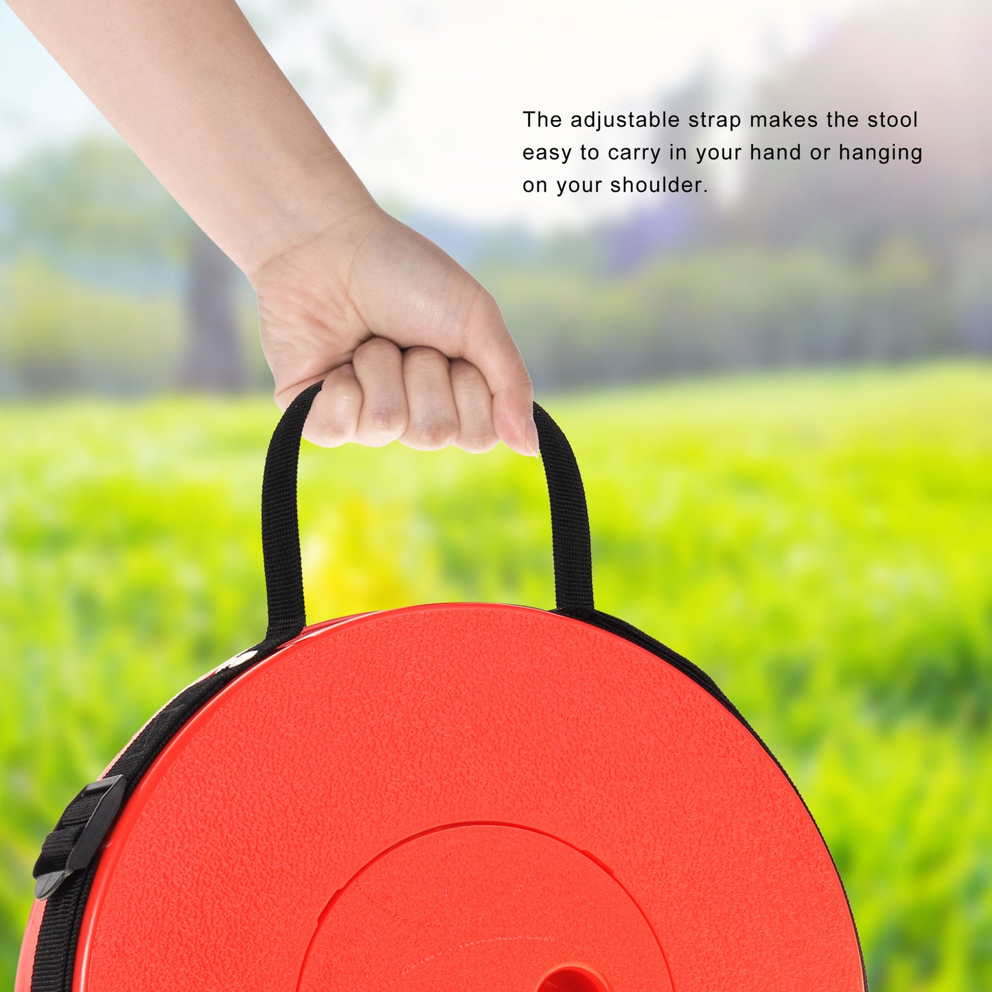 Retractable, Lightweight, Compact Folding Stool (Red)