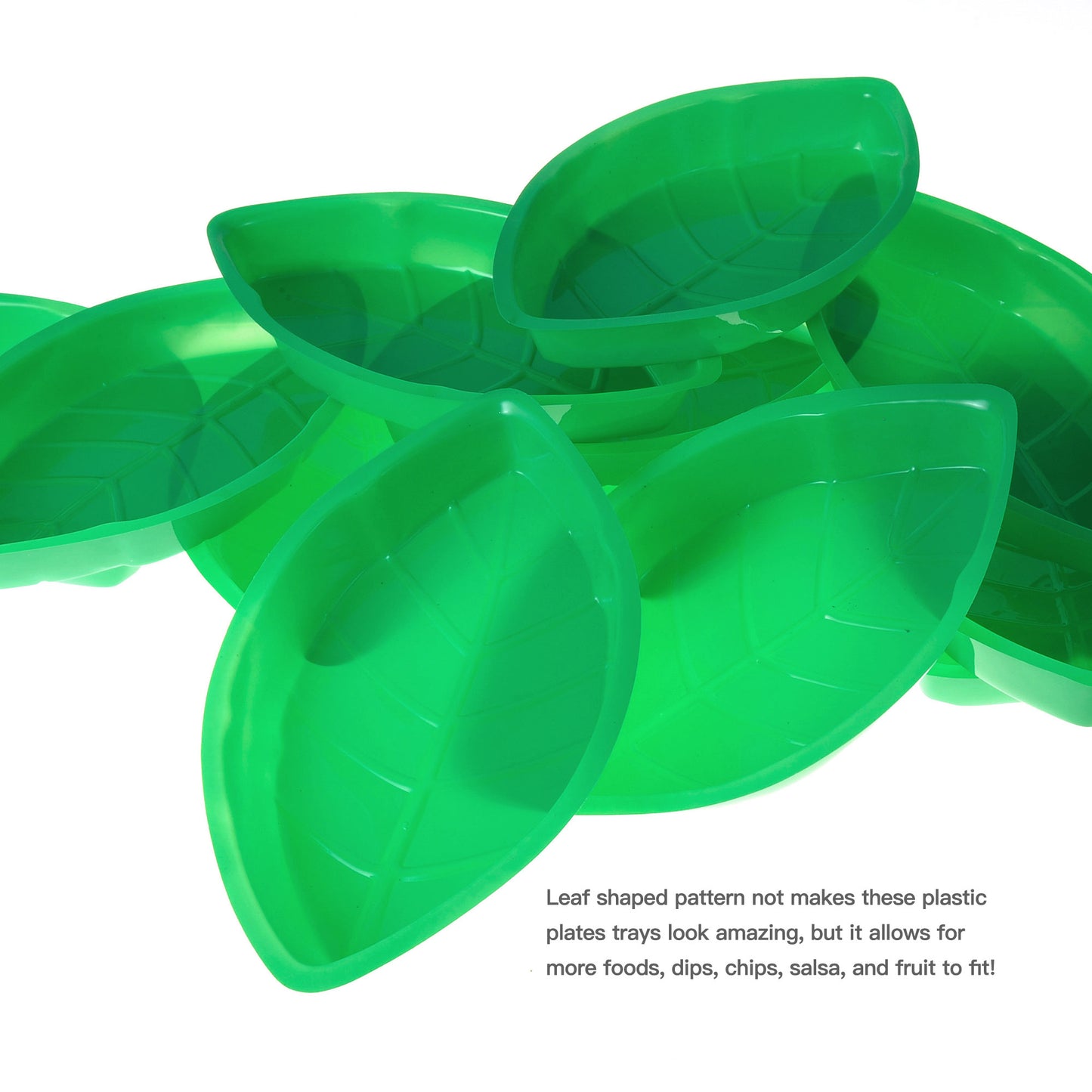 Palm Leaf Hawaii Style Food Reusable Snack Tray 12/Pk