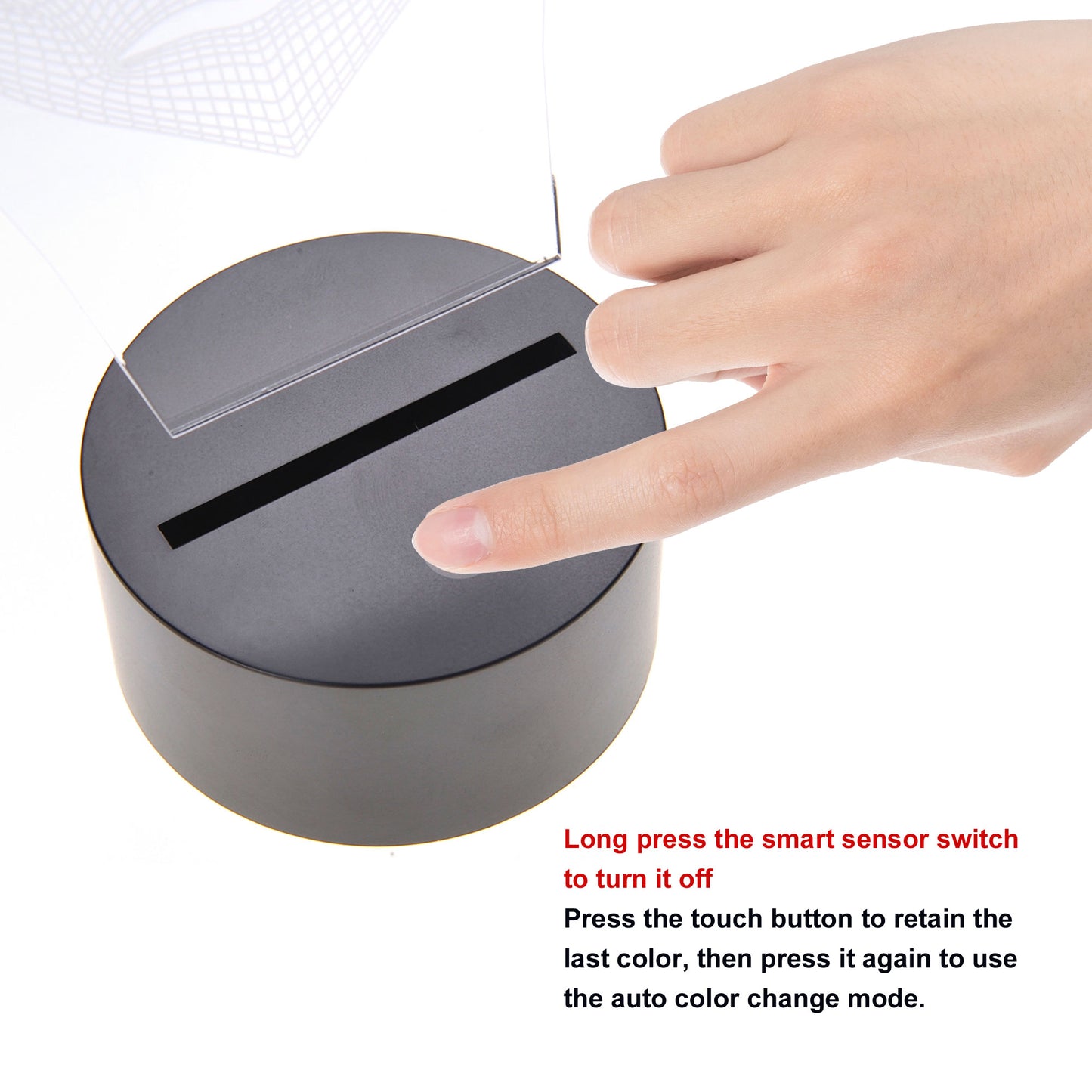 3D Illusion Grow LED Alien Shapes Lamp 7 Colors USB Power