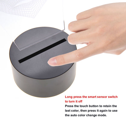 3D Illusion Grow LED Alien Shapes Lamp 7 Colors USB Power