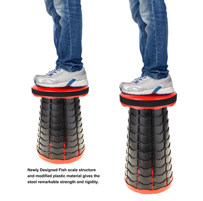 Retractable, Lightweight, Compact Folding Stool (Red)