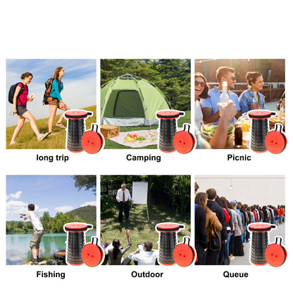 Retractable, Lightweight, Compact Folding Stool (Red)