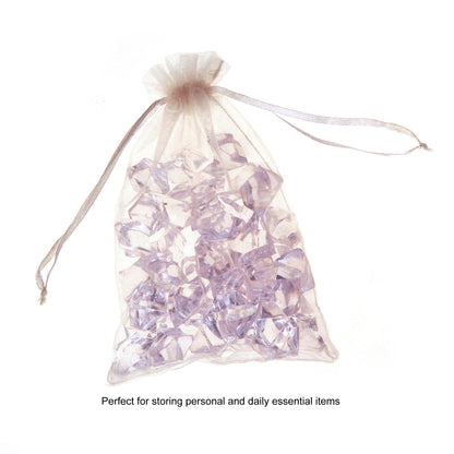 100 Pack 4x6 Inch Mini Sheer Drawstring Transparent Bag
