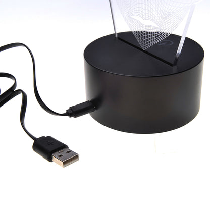 3D Illusion Grow LED Alien Shapes Lamp 7 Colors USB Power