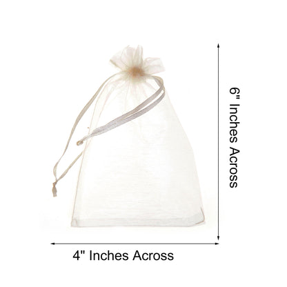 100 Pack 4x6 Inch Mini Sheer Drawstring Transparent Bag