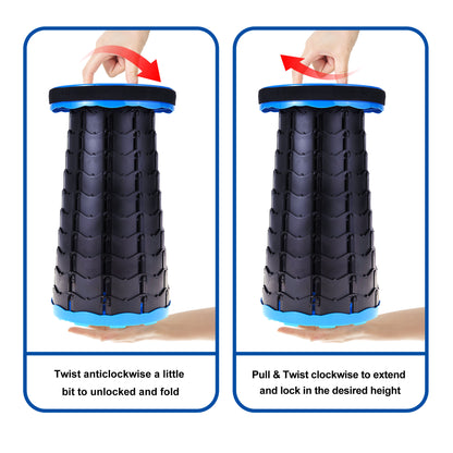 Retractable, Lightweight, Compact Folding Stool (Blue)