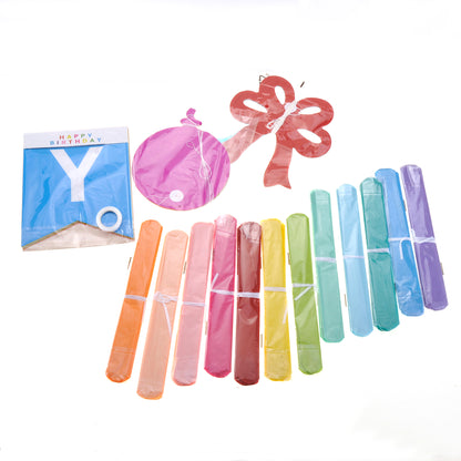 Birthday Party Paper Decorations, 15 Pieces (Rainbow Color)