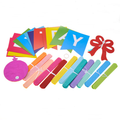 Birthday Party Paper Decorations, 15 Pieces (Rainbow Color)